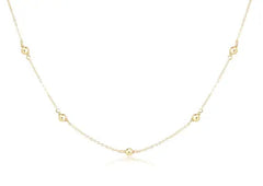 15" Choker Simplicity Chain Gold - Classic 4 mm Gold Necklace Front View
