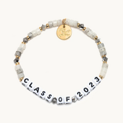 Bead bracelet from Little Words Project with "Class of 2023.' 