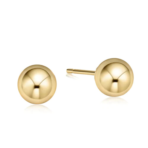 Classic 10mm Ball Stud Earrings - Gold - Enewton