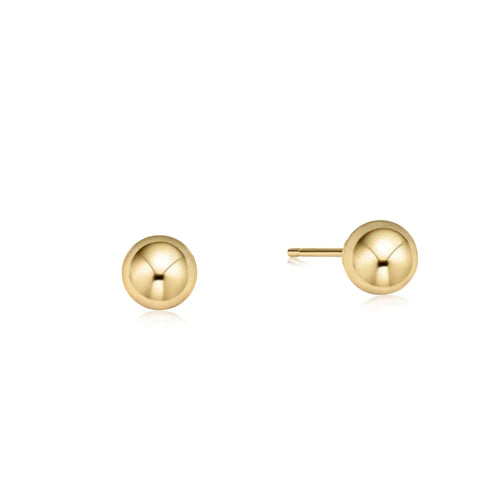 Classic 6mm Ball Stud Earrings - Gold - Enewton