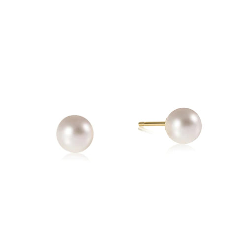 Classic 6mm Ball Stud Earring - Pearl - Enewton