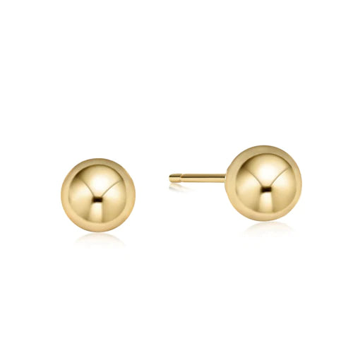 Classic 8mm Ball Stud Earrings - Gold - enewton
