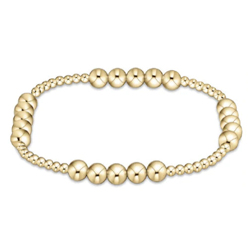 Classic Blissful Pattern 2.5mm Bead Bracelet - 5mm Gold - Enewton