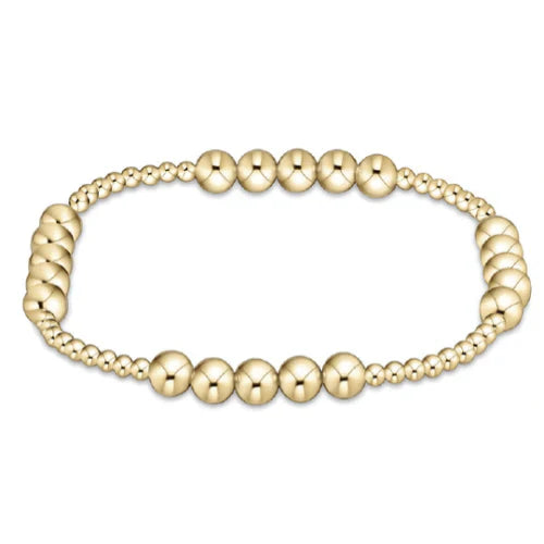 Classic Blissful Pattern 2.5mm Bead Bracelet - 5mm Gold - Enewton