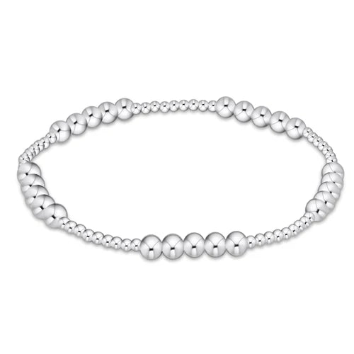 Classic Blissful Pattern 2mm Bead Bracelet - 4mm Sterling