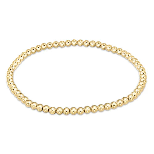 Classic Gold 3mm Bead Bracelet - Size 7.25''