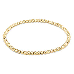 Classic Gold 3mm Bead Bracelet - Size 7.25''