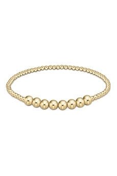 Classic Blissful Pattern 2mm Bead Bracelet - 4mm Gold