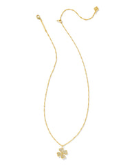 Clover Crystal Short Pendant Necklace - Gold White Crystal - Kendra Scott