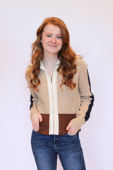 Color Block Sweater Jacket - Front
