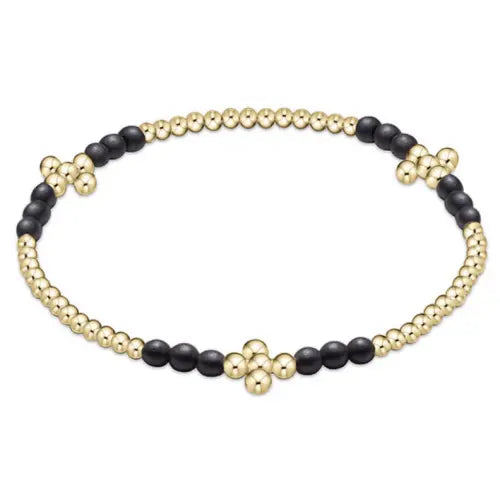 Signature Cross Gold Bliss Pattern 2.5mm Bead Bracelet - Hematite