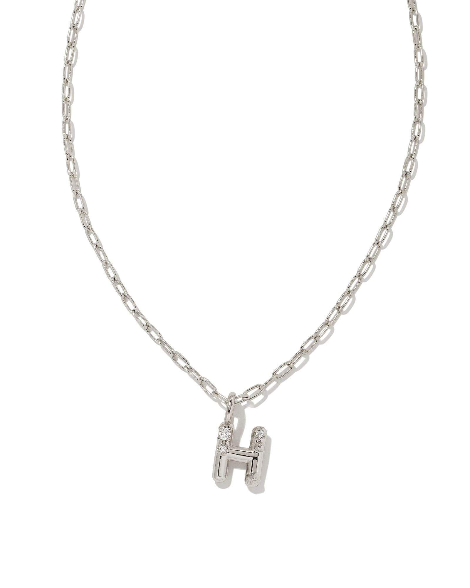 Kendra Scott Crystal Letter "H" Short Pendant Necklace.