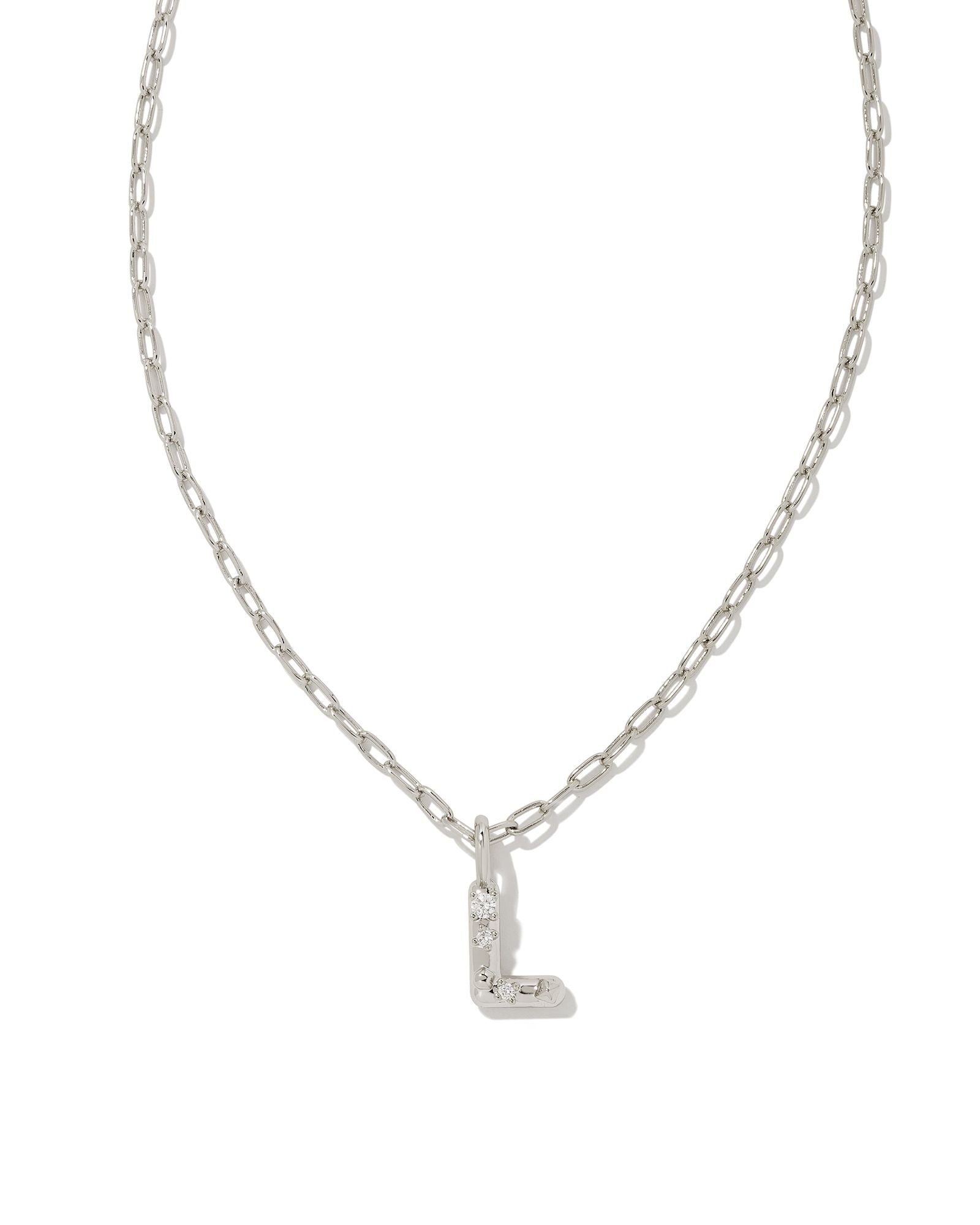 Kendra Scott Crystal Letter "L" Short Pendant Necklace.