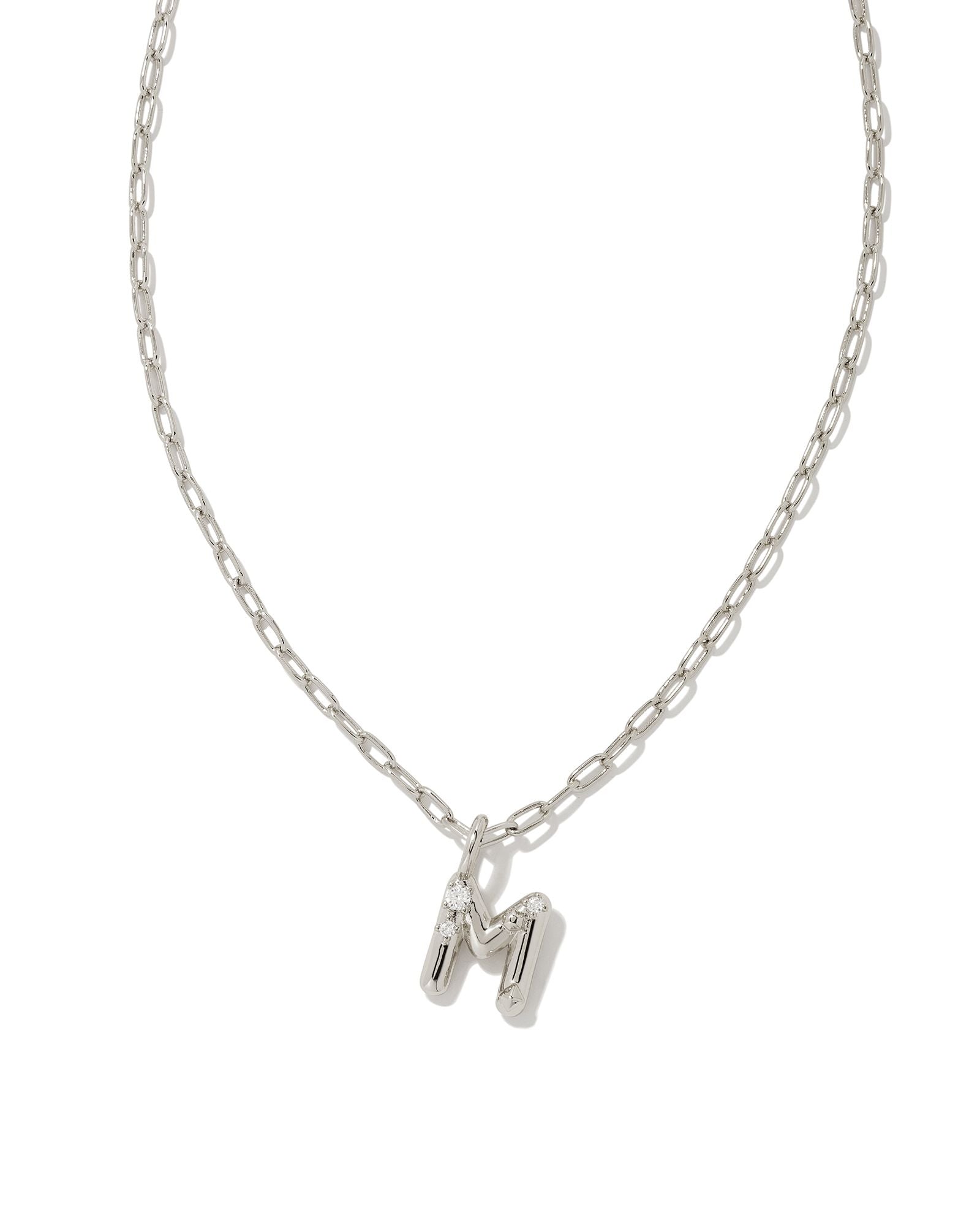 Kendra Scott Crystal Letter "M" Short Pendant Necklace.