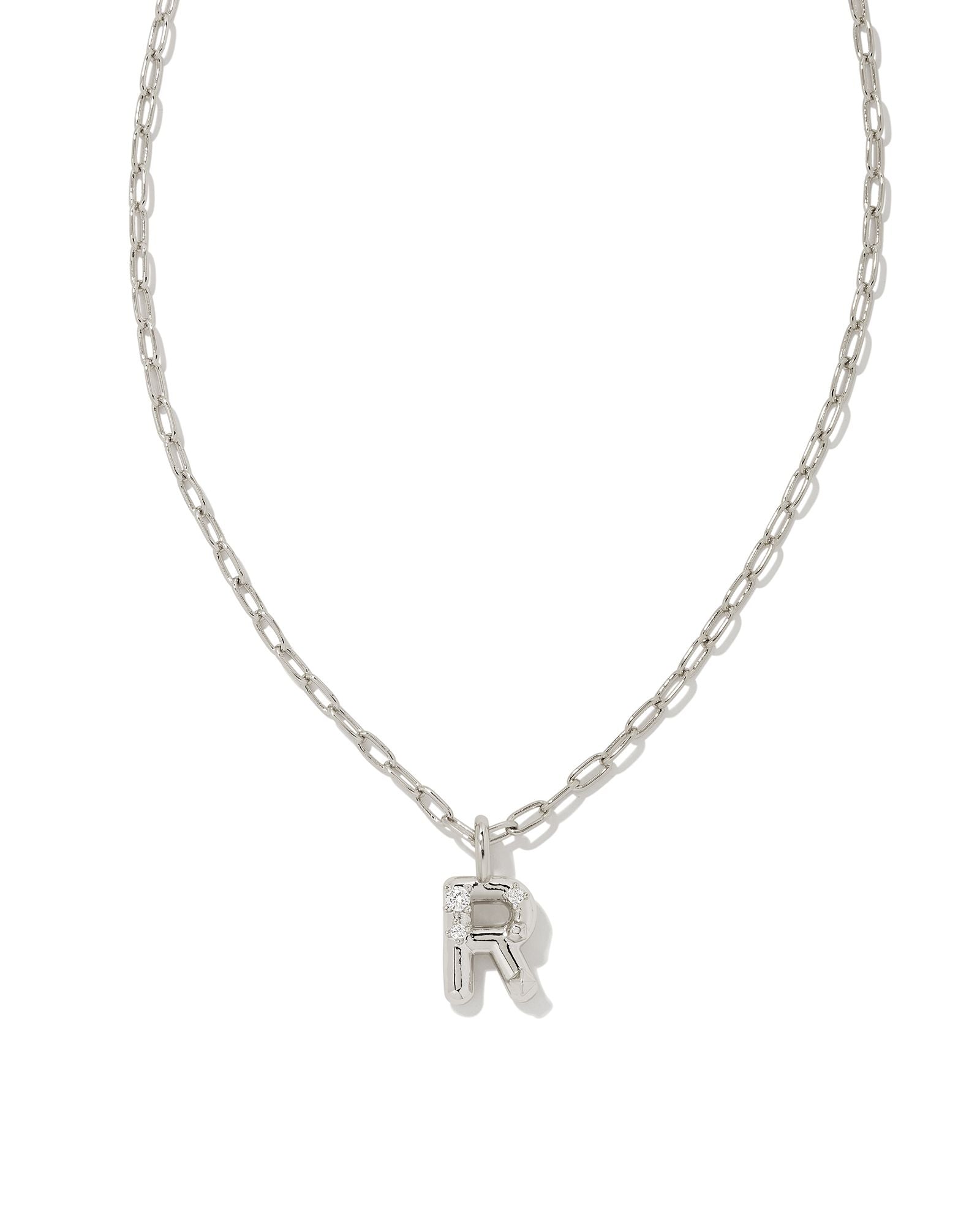 Kendra Scott Crystal Letter "R" Short Pendant Necklace.