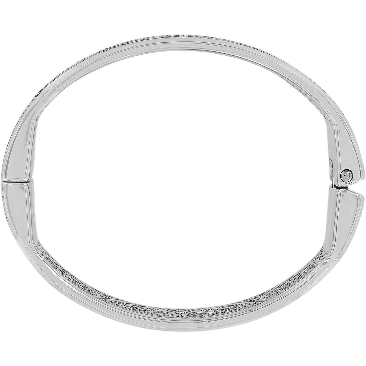 Ferrara Thin Hinged Bangle Bracelet Silver Side View
