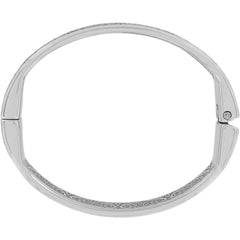 Ferrara Thin Hinged Bangle Bracelet Silver Side View