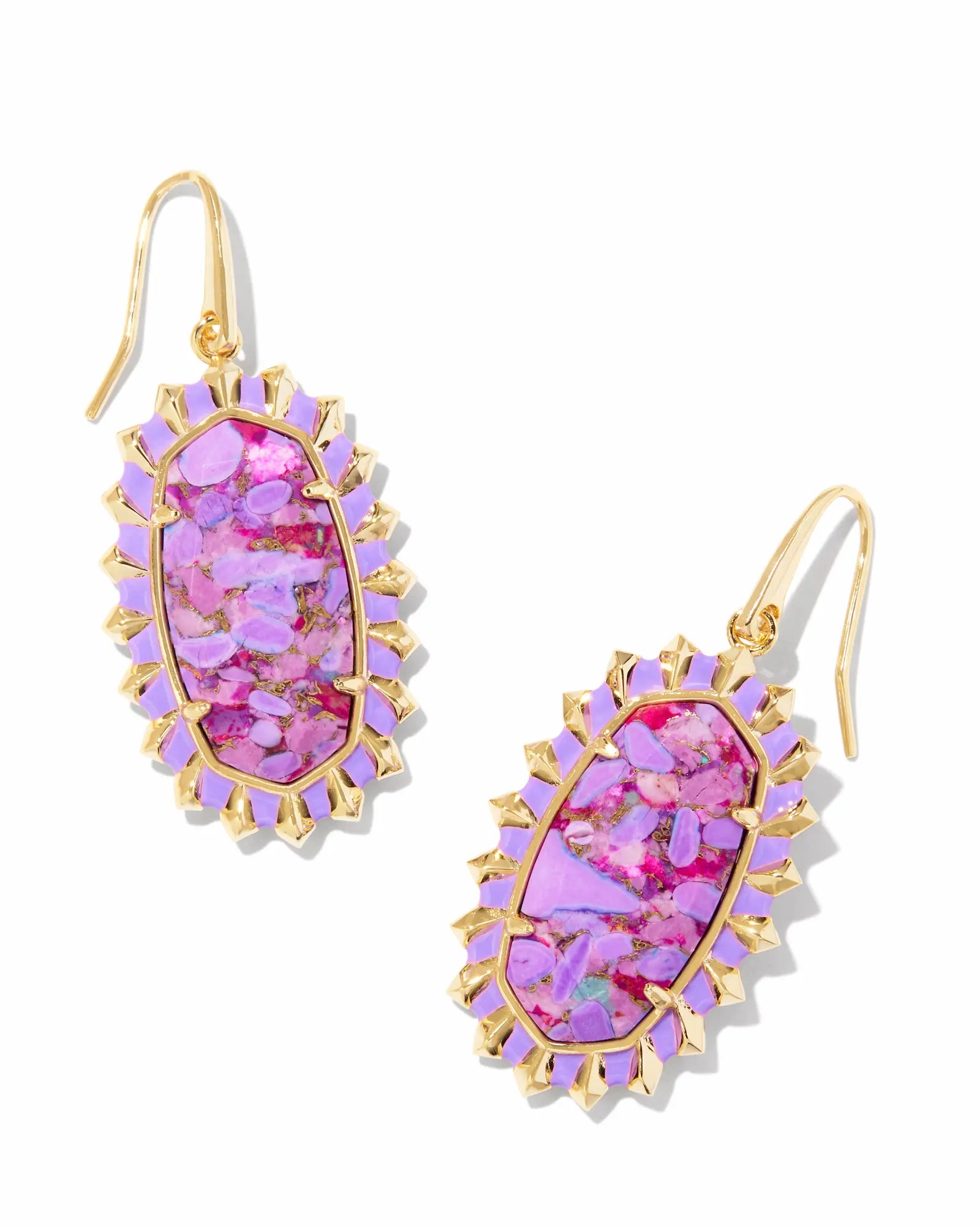 Dani Color Burst Frame Drop Earrings