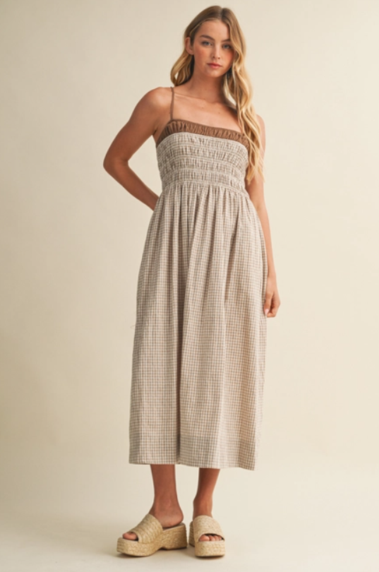 By The Coast Gingham Midi Dress