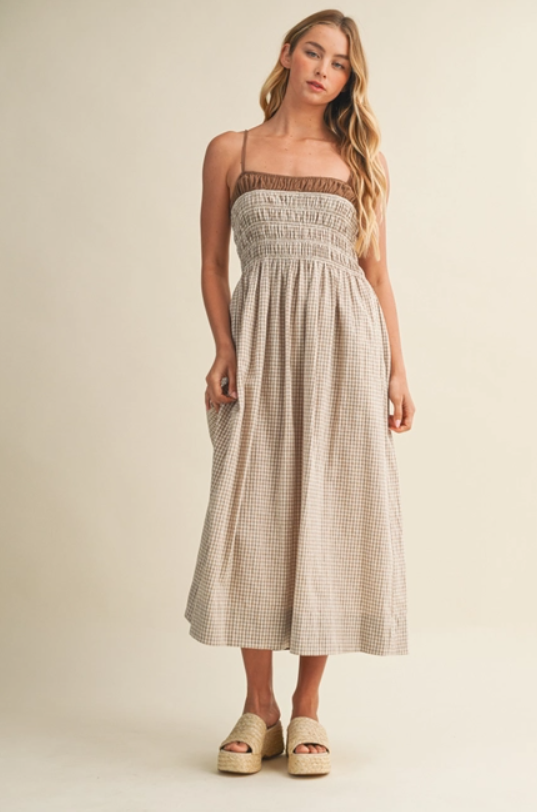 By The Coast Gingham Midi Dress