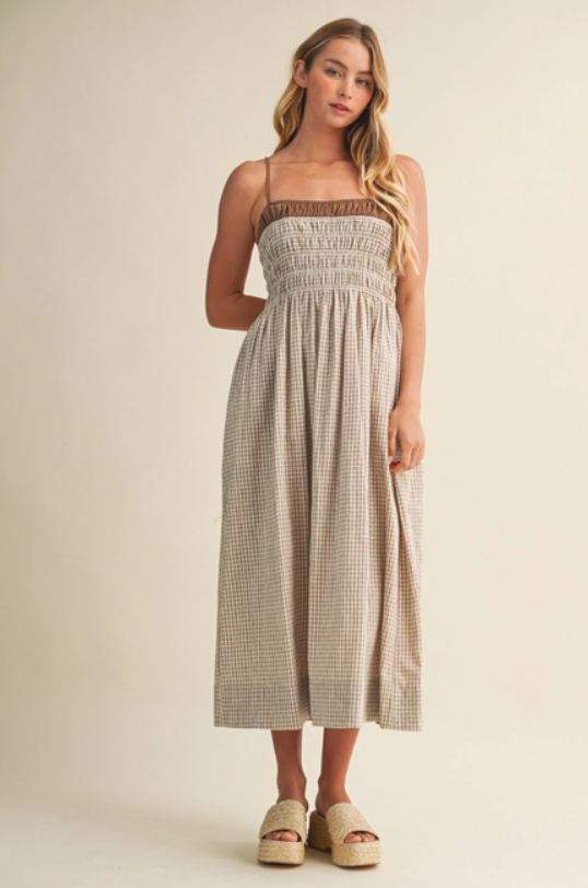 By The Coast Gingham Midi Dress