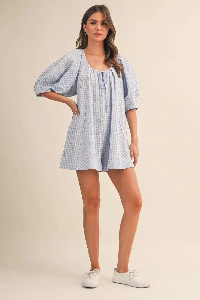 Cottage Lake Gingham Romper