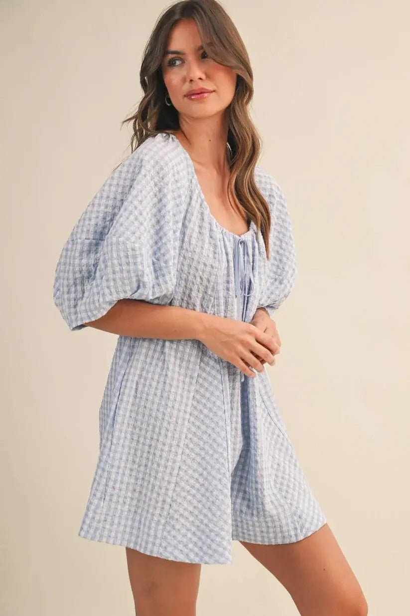 Cottage Lake Gingham Romper