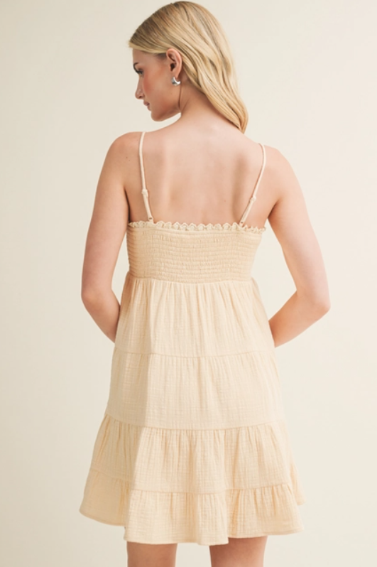 Golden Hour Smocked Mini Dress