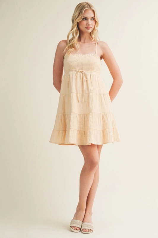 Golden Hour Smocked Mini Dress