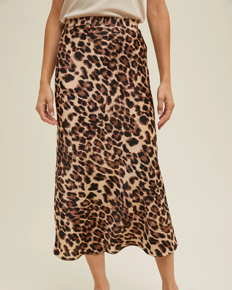 Women's leopard print skirt.