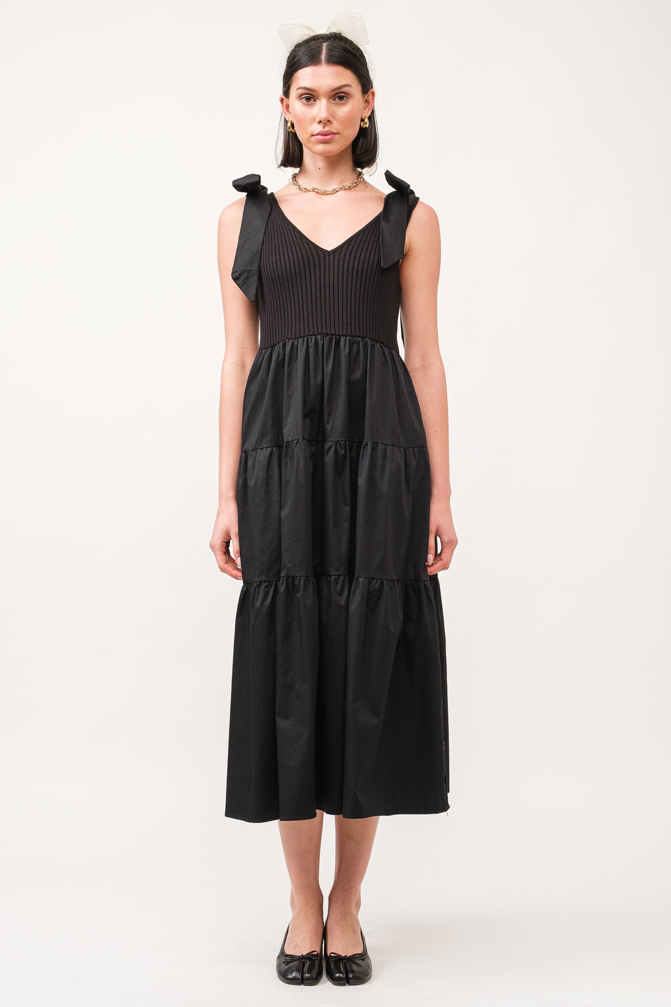 Black Sienna Dress in the color black.