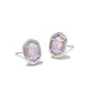 Kendra Scott Daphne Framed Stud Earrings in Silver Lilac Kyocera Opal.
