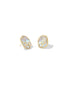 Kendra Scott Daphne Coral Frame Stud Earrings - Gold Iridescent Abalone