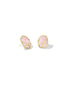 Kendra Scott Daphne Coral Frame Stud Earrings - Gold Rose Quartz