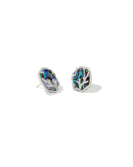 Kendra Scott Daphne Coral Frame Stud Earrings - Silver Abalone
