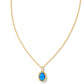 Daphne Framed Short Pendant Necklace in Bright Blue Kyocera Opal - Kendra Scott