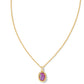 Daphne Framed Short Pendant Necklace in Gold Magenta Kyocera Opal - Kendra Scott
