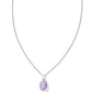 Daphne Framed Short Pendant Necklace in Silver Lilac Kyocera Opal - Kendra Scott
