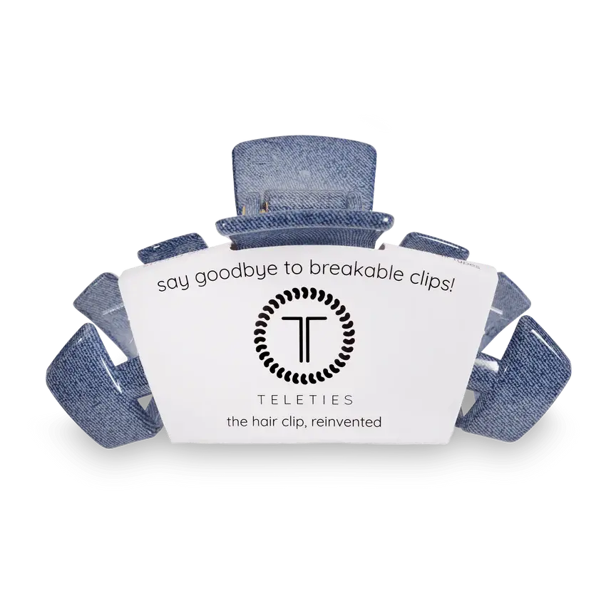 TELETIES Denim Large Clip Front View