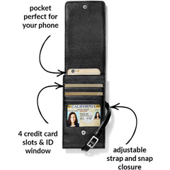 Black Ferrara Phone Organizer Inside View