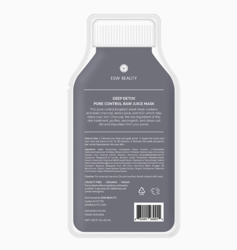 ESW Beauty Deep Detox Pore Control Raw Juice Sheet Mask