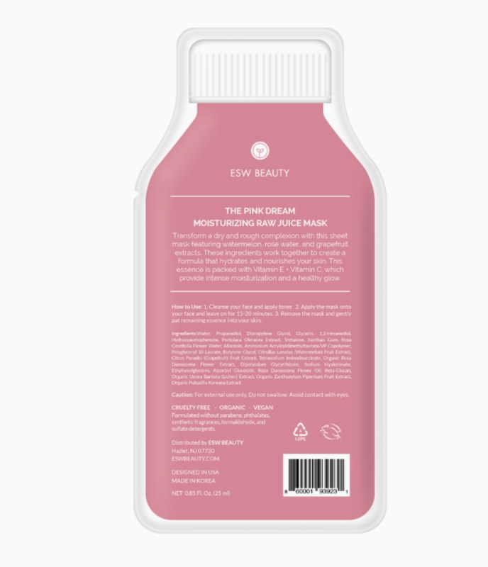 ESW Beauty The Pink Dream Moisturizing Raw Juice Sheet Mask