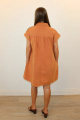 Easy Peasy Dress Rust Front View