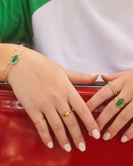 Elaina Gold Emerald Bracelet Model View