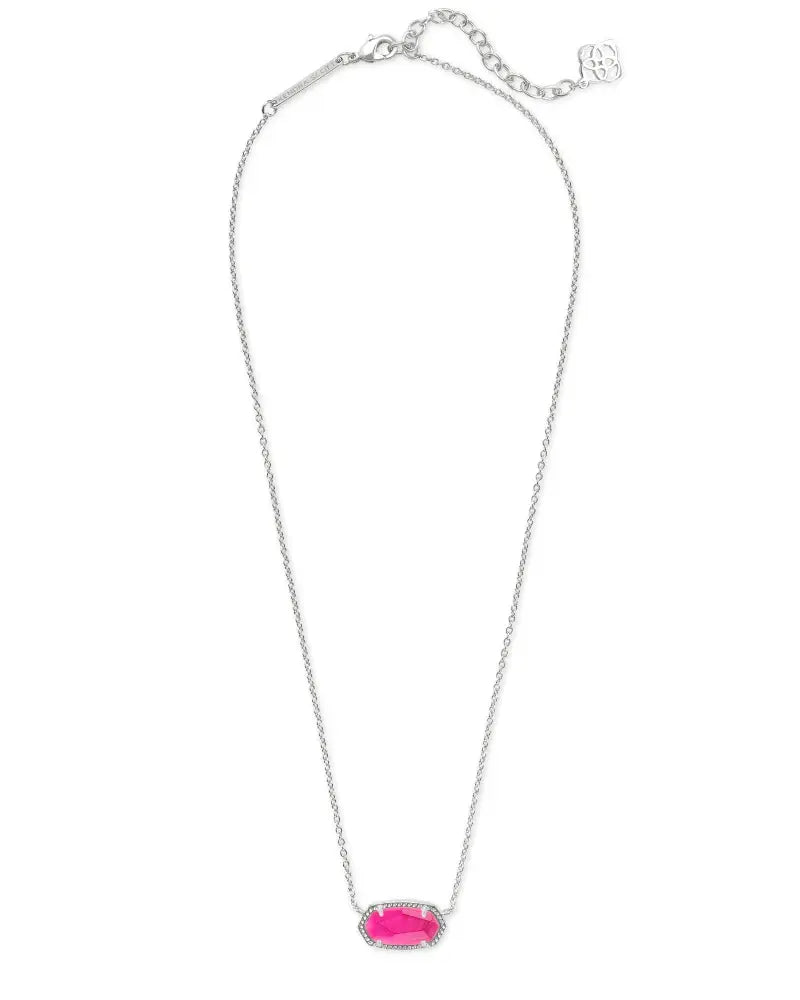 Elisa Short Pendant Necklace Rhodium Azalea Illusion Chain View