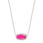 Elisa Short Pendant Necklace Rhodium Azalea Illusion Front View