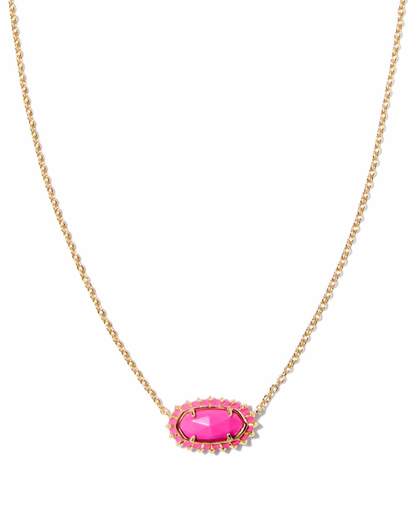 Elisa Color Burst Frame Short Pendant Necklace