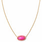 Elisa Color Burst Frame Short Pendant Necklace in Neon Pink - Kendra Scott