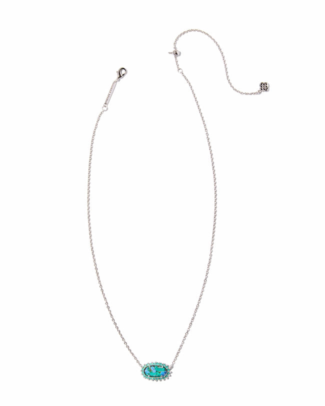 Elisa Color Burst Frame Short Pendant Necklace