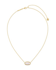 Elisa Short Pendant Necklace - Gold Blush Ivory Mother Of Pearl